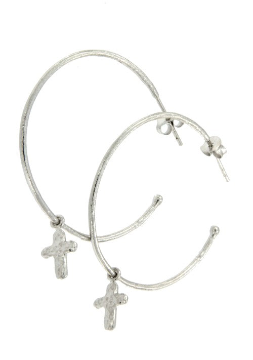 EL HONESTO, pendientes de plata rodiada. - Roman Joyero