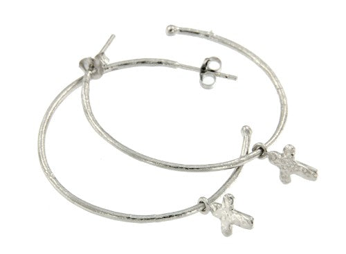 EL HONESTO, pendientes de plata rodiada. - Roman Joyero