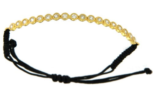 AMARILLO, pulsera de macramé con plata dorada. - Roman Joyero