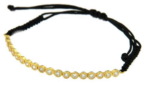 AMARILLO, pulsera de macramé con plata dorada. - Roman Joyero