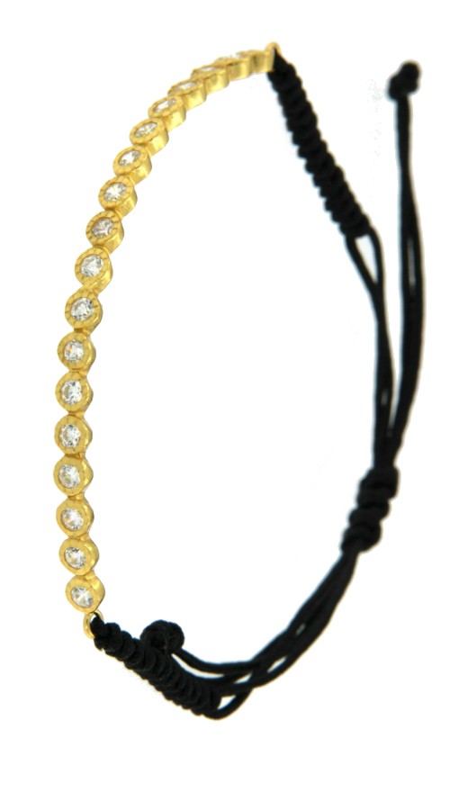 AMARILLO, pulsera de macramé con plata dorada. - Roman Joyero