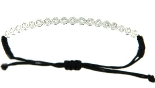 BLANCO, pulsera de macrame con plata rodiada. - Roman Joyero