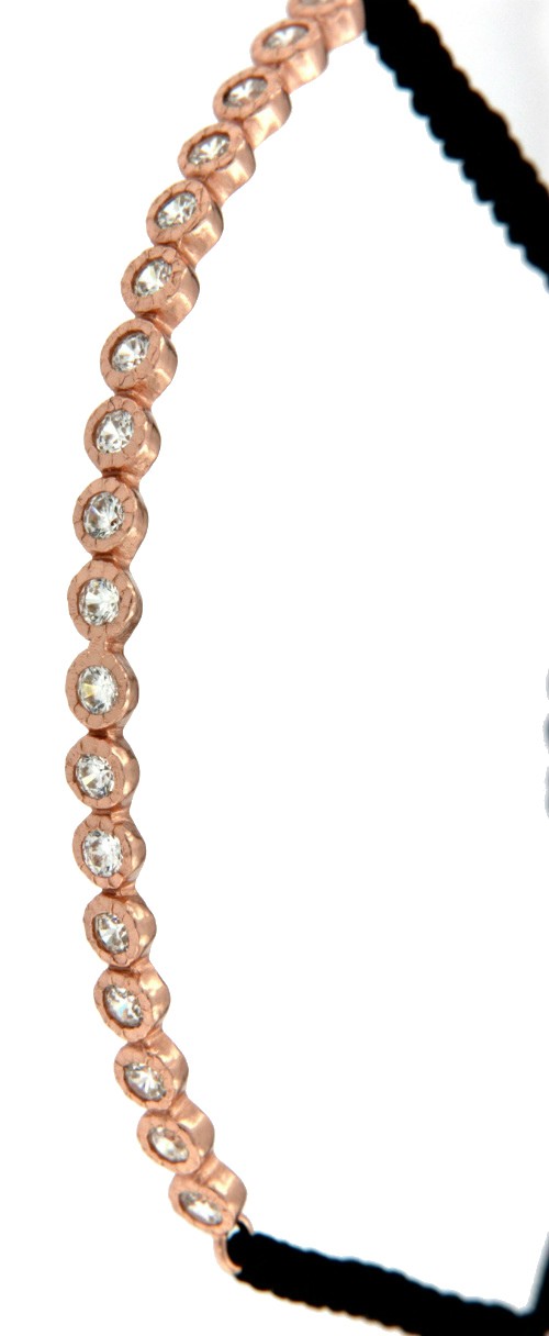 ROJO, pulsera de macrame con plata rosada. - Roman Joyero