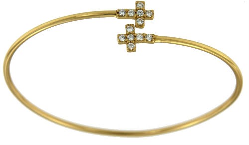 PADOVANA, pulsera rígida de plata dorada. - Roman Joyero