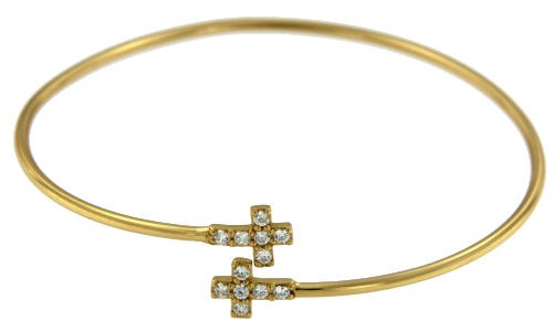 PADOVANA, pulsera rígida de plata dorada. - Roman Joyero