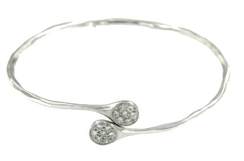 TOLOSA, pulsera rígida de plata rodiada. - Roman Joyero