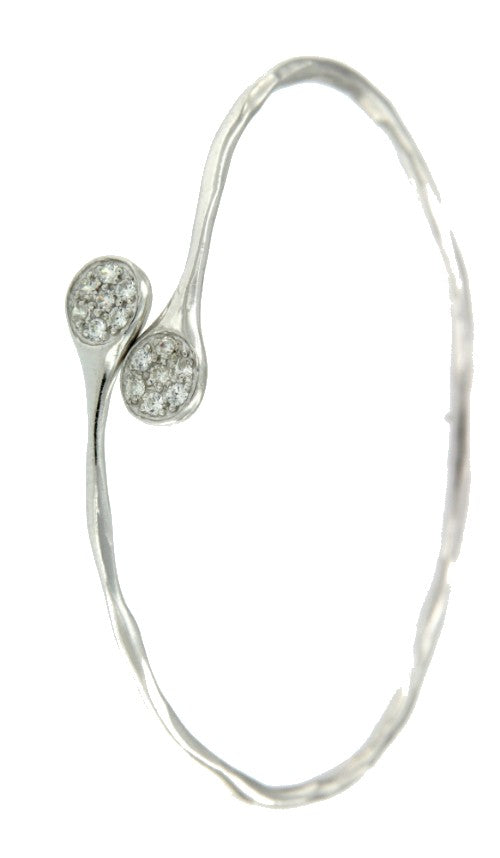 TOLOSA, pulsera rígida de plata rodiada. - Roman Joyero