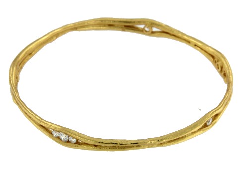 MINERVA, pulsera rígida de plata dorada. - Roman Joyero