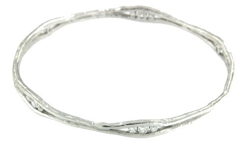 EUROPA, pulsera rígida de plata rodiada. - Roman Joyero