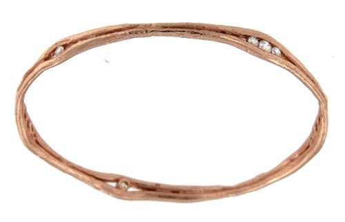 CASTALIA, pulsera rígida de plata rosada. - Roman Joyero