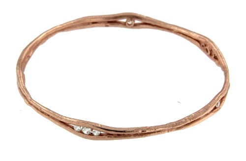 CASTALIA, pulsera rígida de plata rosada. - Roman Joyero