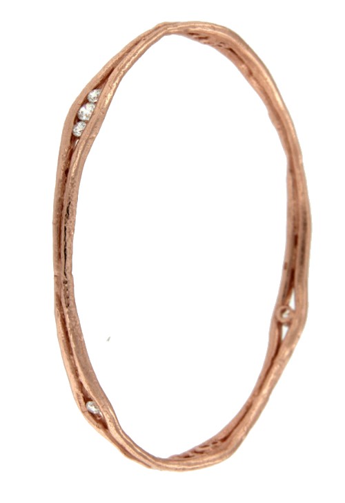 CASTALIA, pulsera rígida de plata rosada. - Roman Joyero