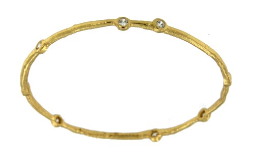 ELECTRA, pulsera rígida de plata dorada. - Roman Joyero