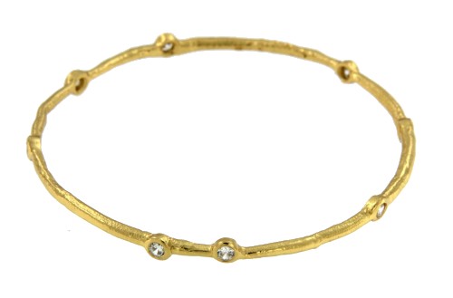 ELECTRA, pulsera rígida de plata dorada. - Roman Joyero