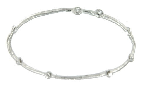 ASTEROPE, pulsera rígida de plata rodiada. - Roman Joyero