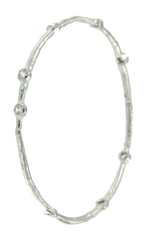 ASTEROPE, pulsera rígida de plata rodiada. - Roman Joyero