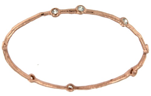CREUSA, pulsera rígida de plata rosada. - Roman Joyero