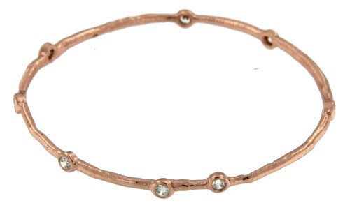 CREUSA, pulsera rígida de plata rosada. - Roman Joyero