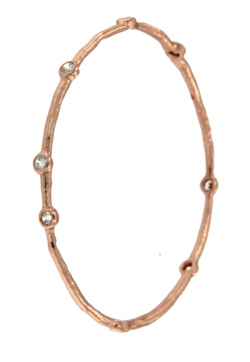 CREUSA, pulsera rígida de plata rosada. - Roman Joyero