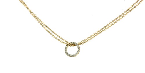 EREBO, collar dorado con círculo de circonitas blancas. - Roman Joyero