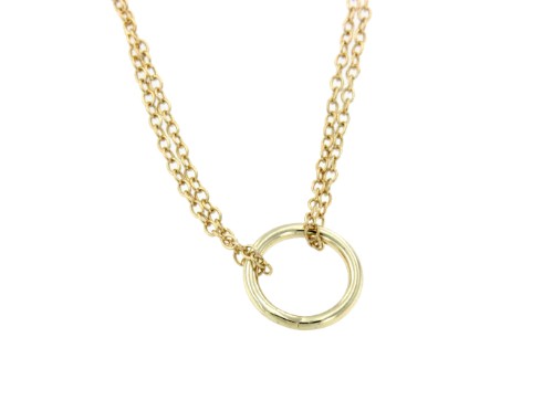 CRONAS, collar de plata dorada con círculo. - Roman Joyero