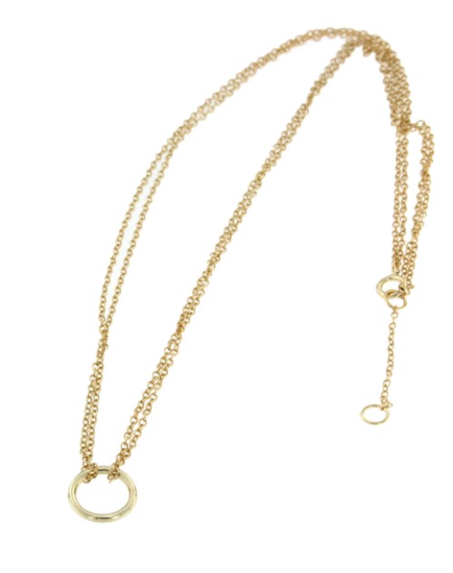 CRONAS, collar de plata dorada con círculo. - Roman Joyero