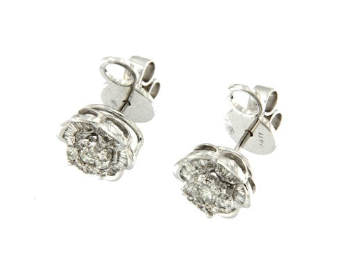 Pendientes desmontables de oro blanco - Roman Joyero