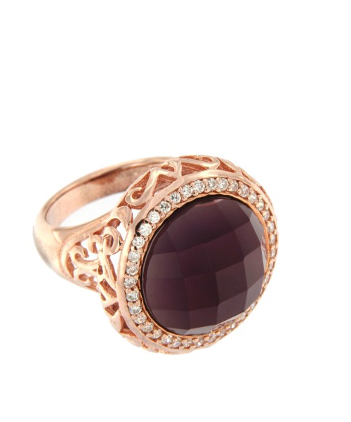 ACHILLES, anillo de plata rosada y amatista. - Roman Joyero