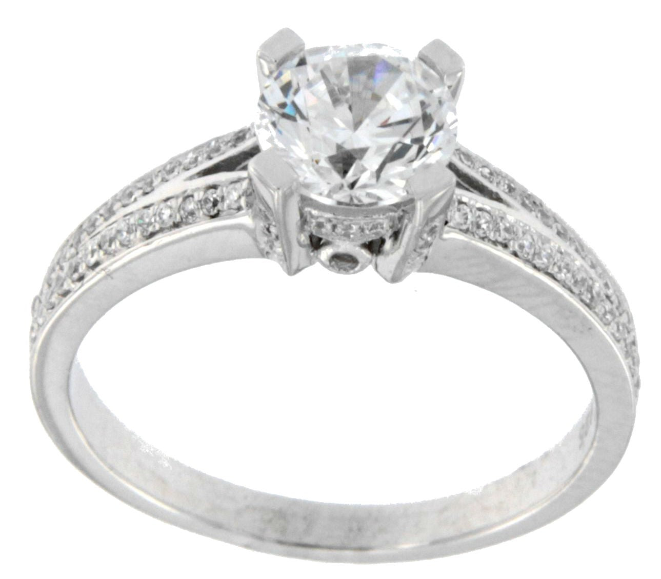 TIZIANO, Anillo solitario de plata con circonita central - Roman Joyero