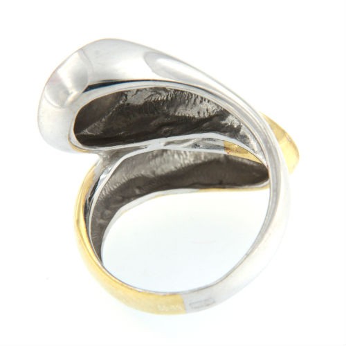 DELIA, anillo ancho de plata Tú y yo. - Roman Joyero