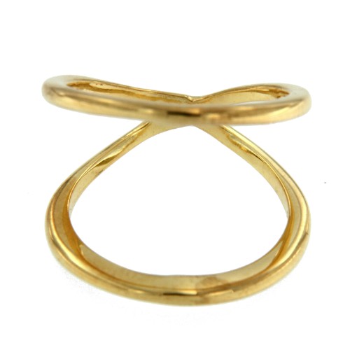 EUGENIA, anillo de plata dorado con 2 bandas. - Roman Joyero