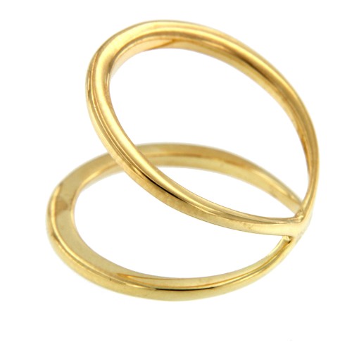 EUGENIA, anillo de plata dorado con 2 bandas. - Roman Joyero