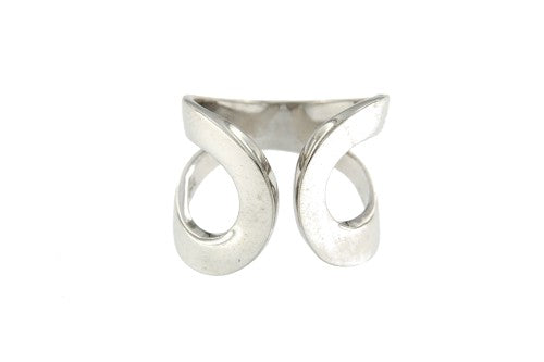 GEORGE, anillo de plata 2 bandas anchas simétricas. - Roman Joyero