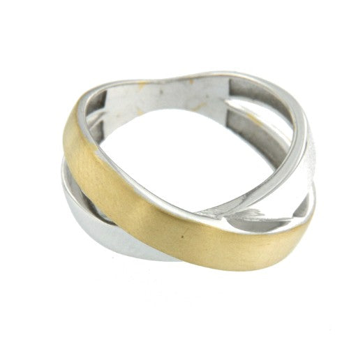 DORINDA, anillo de plata con 2 bandas. - Roman Joyero