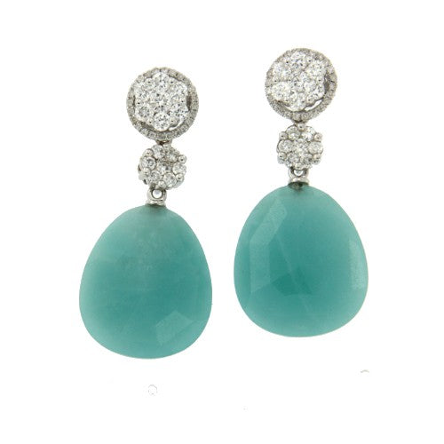 Pendientes desmontables en oro y diamantes con perillas - Roman Joyero