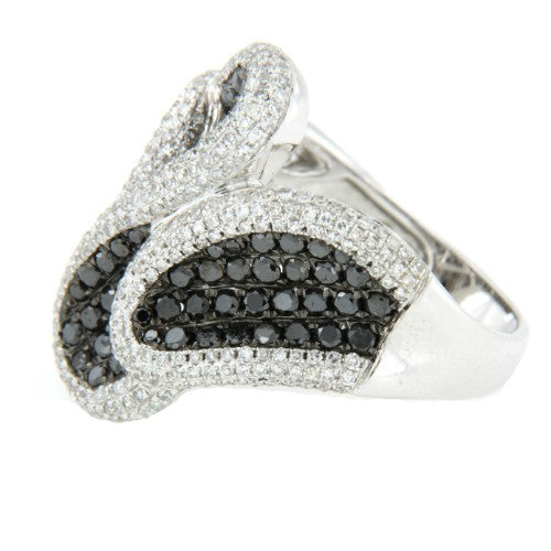 BARUMINI, anillo de oro y diamantes blancos y negros - Roman Joyero