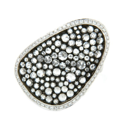 CERDEÑA, anillo en oro blanco y diamantes. - Roman Joyero