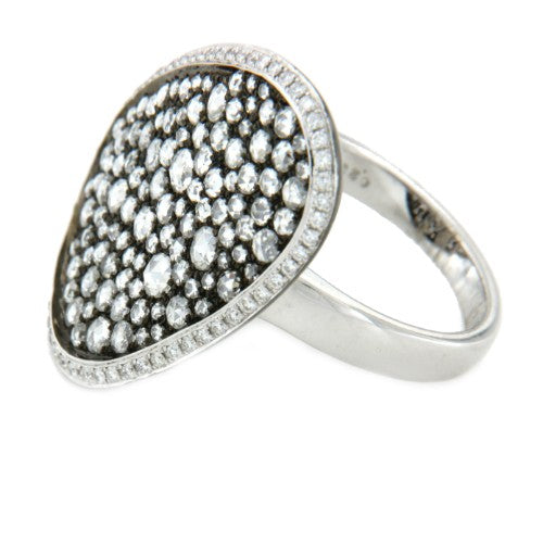 CERDEÑA, anillo en oro blanco y diamantes. - Roman Joyero