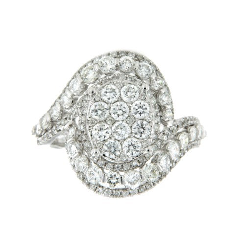 ISCHIA, anillo de oro blanco con diamantes - Roman Joyero