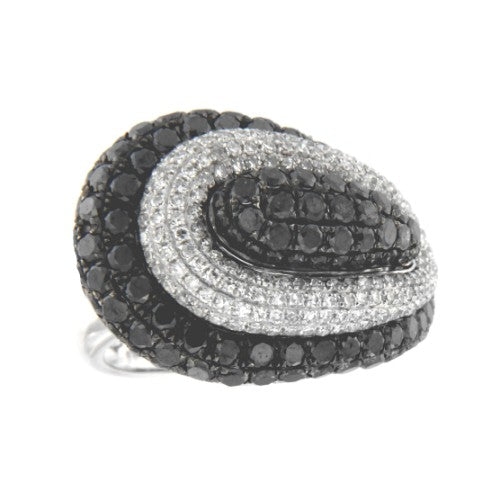 NAPOLES, anillo de oro blanco con diamantes - Roman Joyero