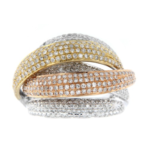 POZZUOLI, anillo en oro de tres colores y diamantes - Roman Joyero