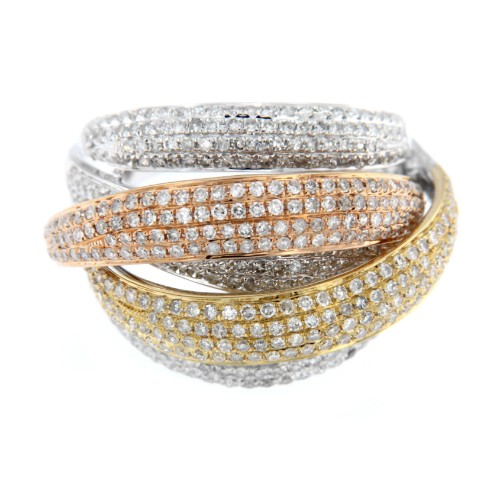 POZZUOLI, anillo en oro de tres colores y diamantes - Roman Joyero