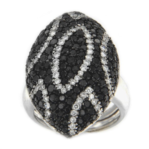 PRATO, anillo de oro blanco y diamantes de 2 colores. - Roman Joyero