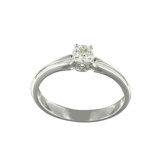 NABUCO, anillo solitario de oro blanco con diamante - Roman Joyero