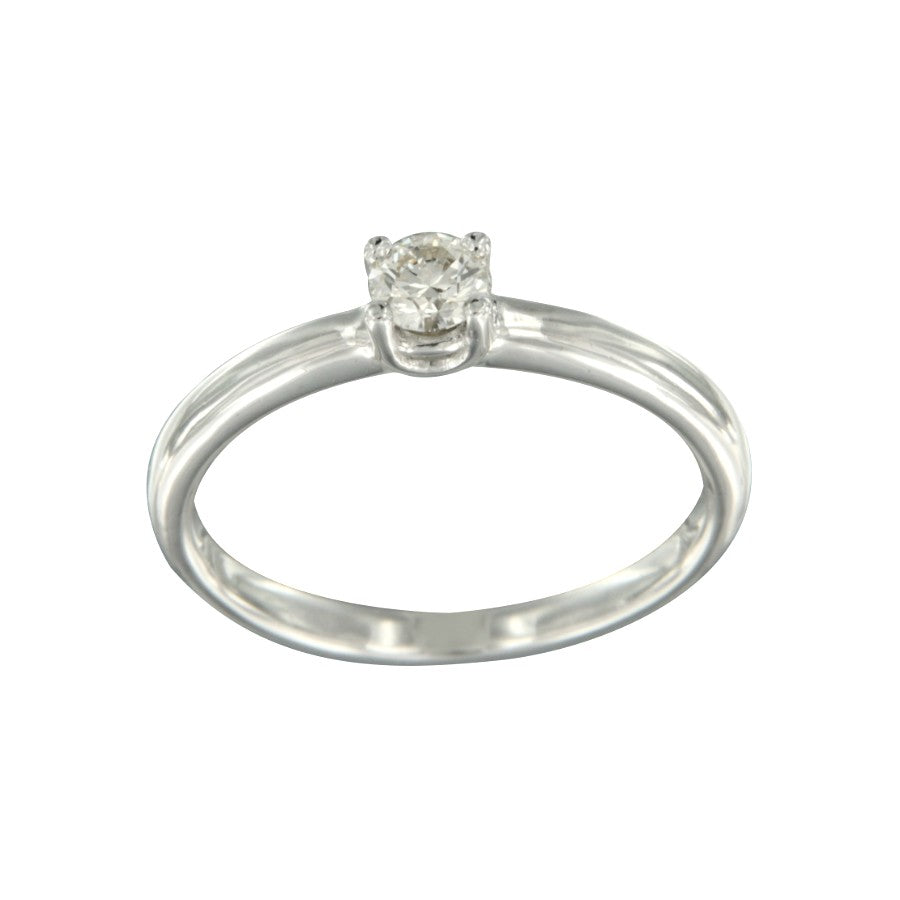 MACBETH, anillo solitario de compromiso de oro blanco - Roman Joyero
