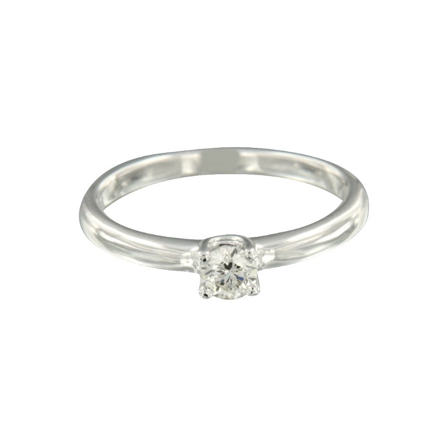 MACBETH, anillo solitario de compromiso de oro blanco - Roman Joyero