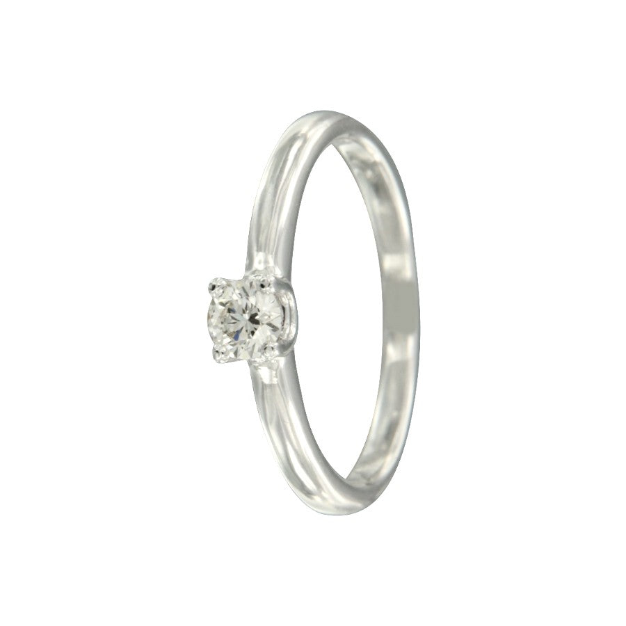 MACBETH, anillo solitario de compromiso de oro blanco - Roman Joyero