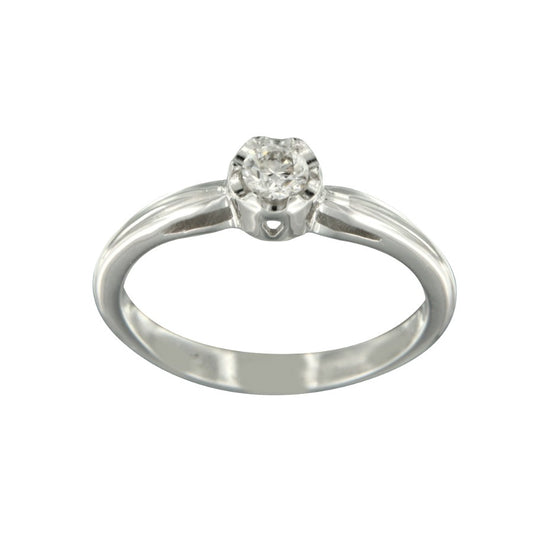 TRISTAN, anillo solitario de oro blanco y diamante - Roman Joyero