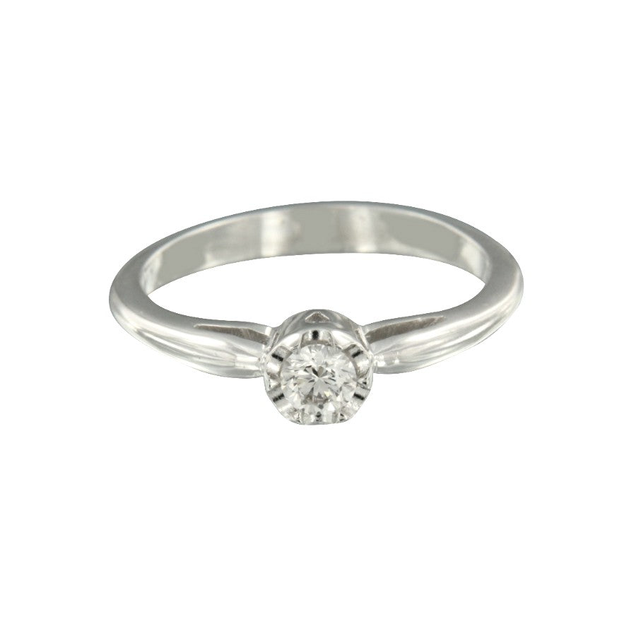 TRISTAN, anillo solitario de oro blanco y diamante - Roman Joyero