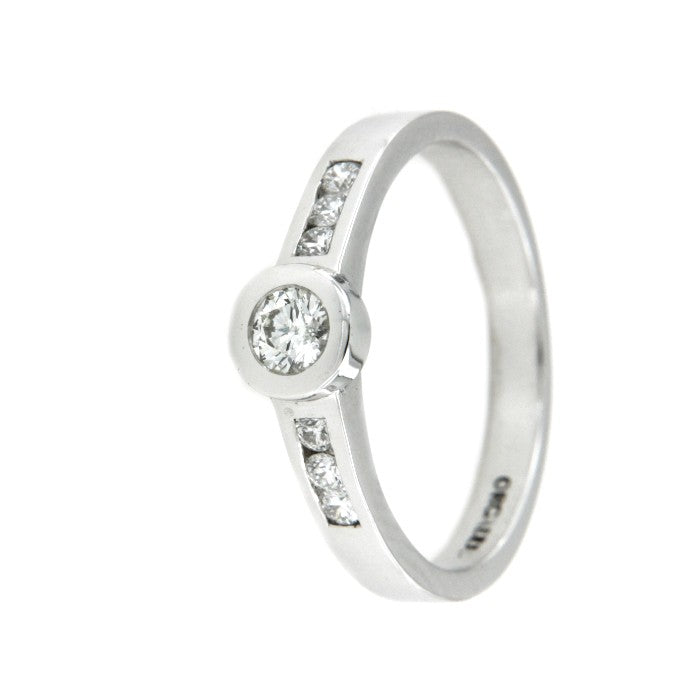 FIDELIO, anillo de compromiso con oro blanco y brillantes - Roman Joyero